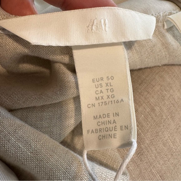 H&M Linen Jumpsuit Beach Resortwear Wide Leg Minimalist XL - Picture 6 of 8